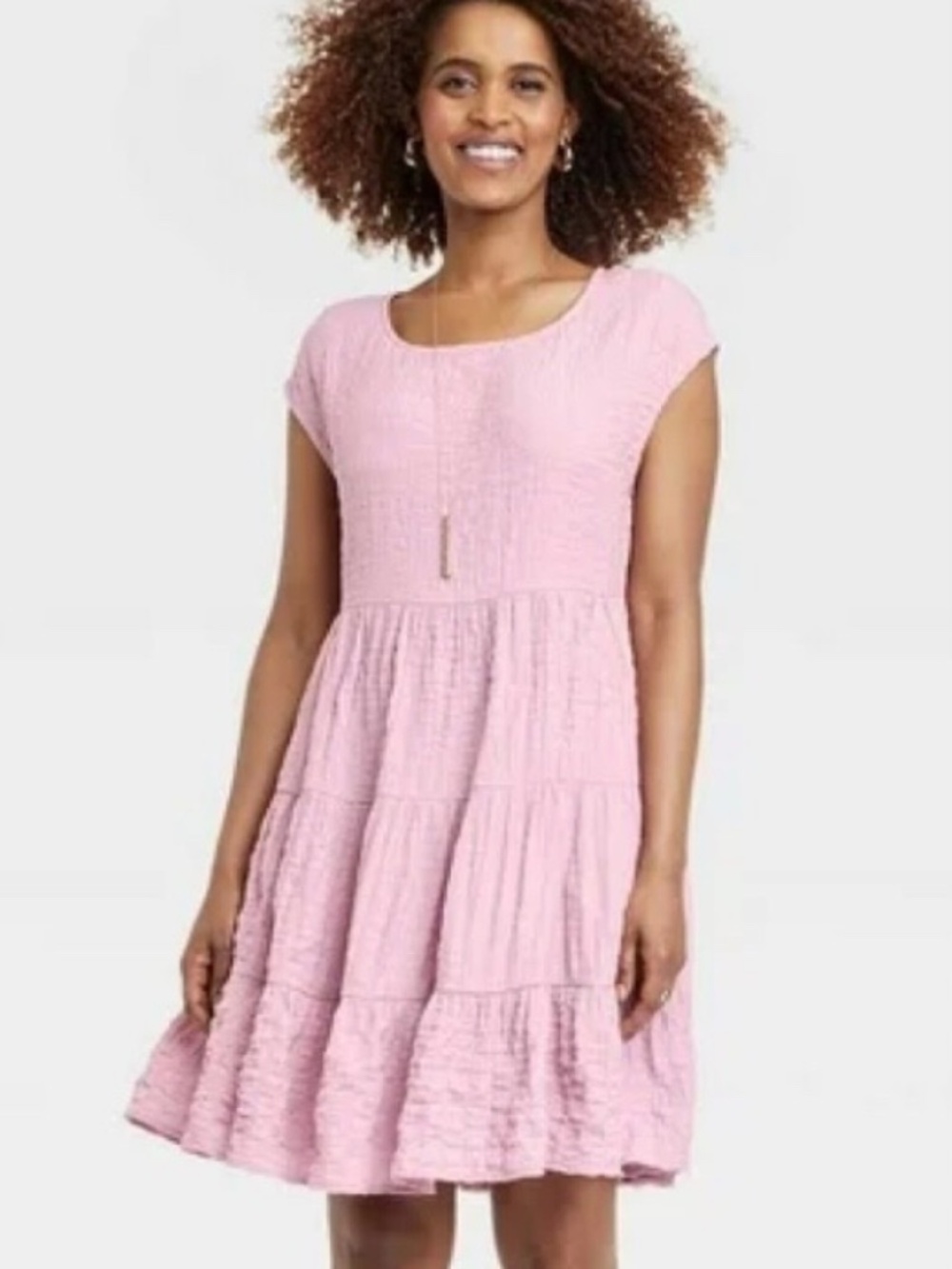 Knox Rose Sz XL 14 16 Dress Mauve Pink Tiered Ruffle Boho Peasant Flowy